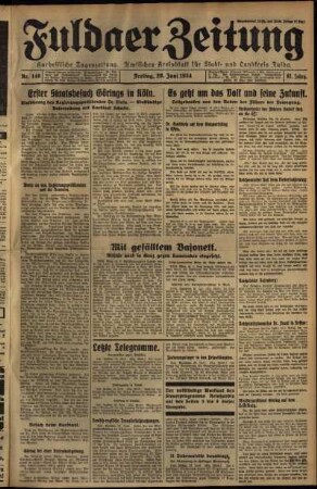 Ausgabe vom Freitag, den 29. Juni 1934.