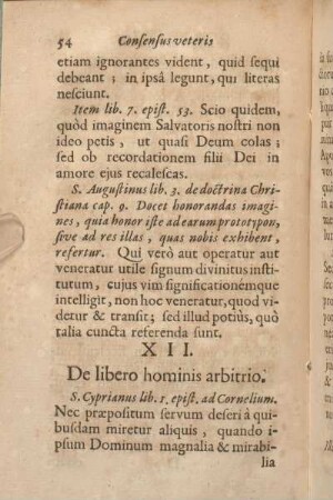 XII. De libero hominis arbitrio.