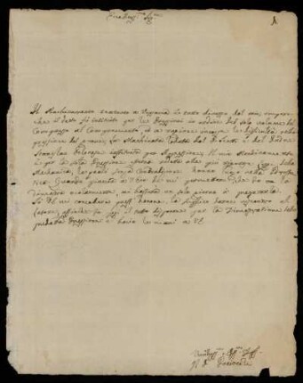 Brief von N. P. Pacioceti an Johann Friedrich von Uffenbach