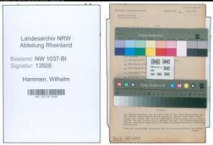 Entnazifizierung Wilhelm Hammen , geb. 29.12.1896 (Kinobesitzer)
