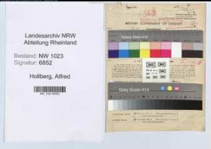 Entnazifizierung Alfred Hollberg , geb. 28.03.1899 (Bergmann)