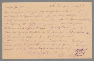 Hans Pfitzner (1869 - 1949) Autographen: Briefe von Hans Pfitzner an verschiedene Adressaten - BSB Autogr.Cim. Pfitzner, Hans, 3. Hans Pfitzner (1869 - 1949) Autographen: Brief von Hans Pfitzner an Adolf Hitler - BSB Autogr.Cim. Pfitzner, Hans.3