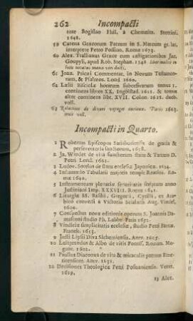 262-272, Incompacti in Quarto.