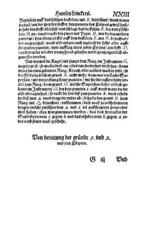Von bereitung der gründe .P. und .R. und iren Cörpern.