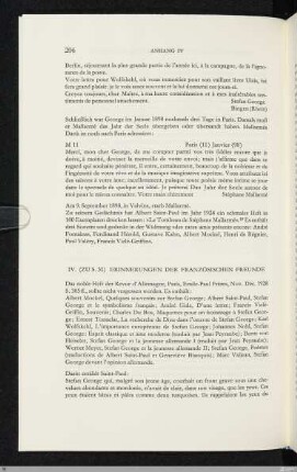 IV. Erinnerungen der französischen Freunde