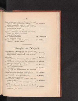 Philosophie und Pädagogik.