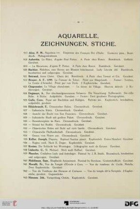 Aquarelle, Zeichnungen, Stiche (Nr. 917-989)