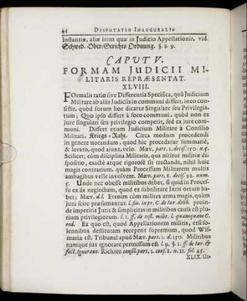 Caput V. Formam Judicii Militaris Repræsentat.