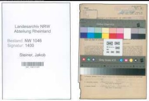 Entnazifizierung Jakob Steiner , geb. 28.10.1907 (Schlosser)