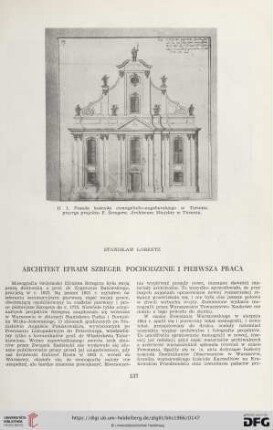 Architekt Efraim Szreger. Pochodzenie i pierwsza praca
