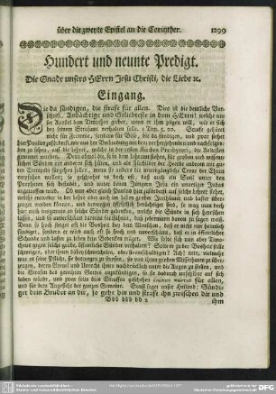 Hundert und neunte Predigt