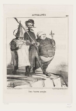 Trois Pauvres aveugles, Blatt 208 der Folge "Actualités“, in: "Le Charivari", Paris 1851