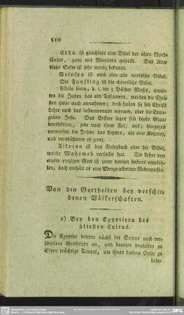 Von den Gottheiten bey verschiedenen Völkerschaften