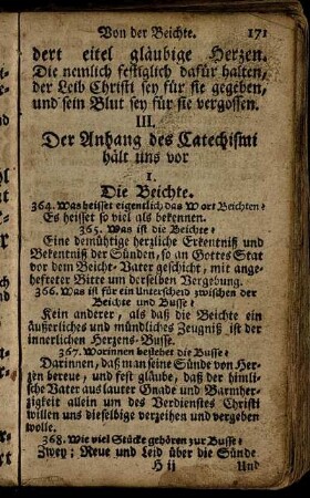 III. Der Anhang des Catechismi hält uns vor.