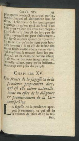 Chapitre XV. Des fruits de la sagesse ou de la prudence ptoprement dite ...