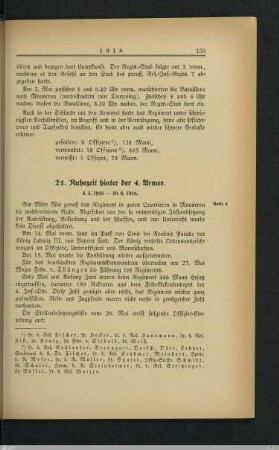 21. Ruhezeit hinter der 4. Armee