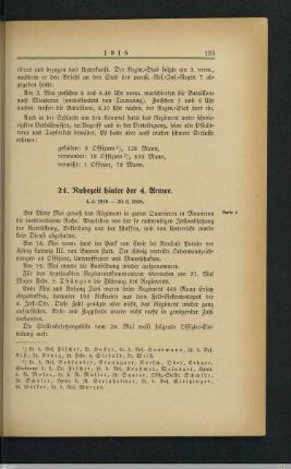21. Ruhezeit hinter der 4. Armee