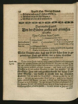 Das vierdte Capitel. Von der Sünden grossen und greulichen Straffen.
