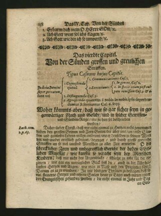 Das vierdte Capitel. Von der Sünden grossen und greulichen Straffen.