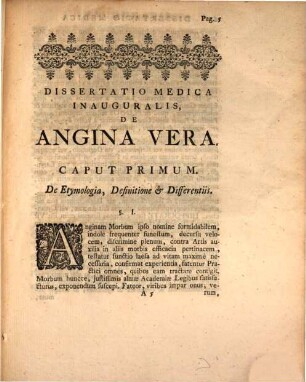 Diss. med. inaug. de angina vera