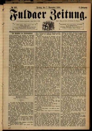 Ausgabe vom Freitag, den 07. November 1890.