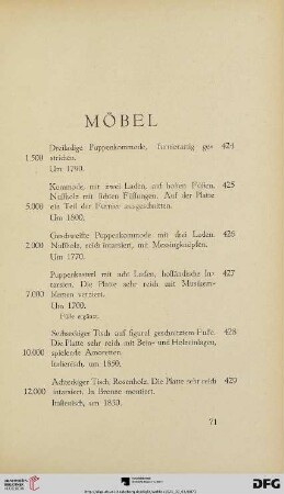 Möbel (Nr. 424-467)