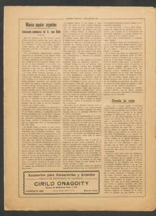 Música popular argentina : Interesante conferencia del Sr. José Ojeda