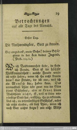 Betrachtungen auf alle Tage des Monats