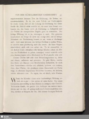 Von der künstlerischen Handschrift