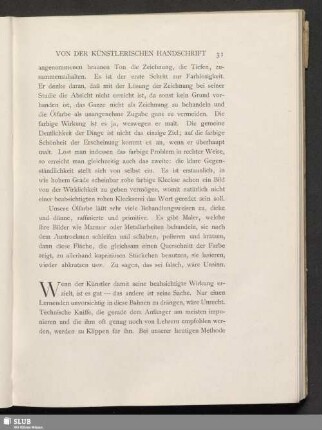 Von der künstlerischen Handschrift