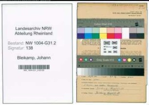 Entnazifizierung Johann Bleikamp , geb. 01.08.1891 (Gastwirt)