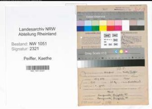 Entnazifizierung Kaethe Peiffer , geb. 10.07.1897 ()