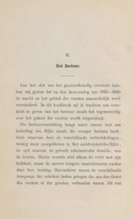 II. Het bestuur