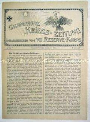 Kriegszeitung des VIII. Reserve-Korps von der Westfront