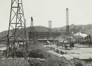 Pumpspeicherwerk Niederwartha im Bau. Untere Kraftstation im Rohbau