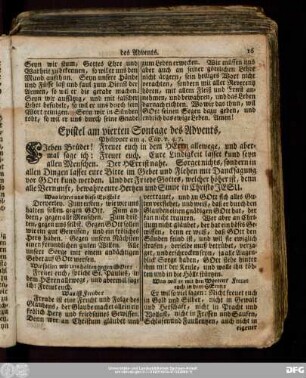 Epistel am vierten Sontage des Advents, Philipper am 4. Cap. v. 4.7.