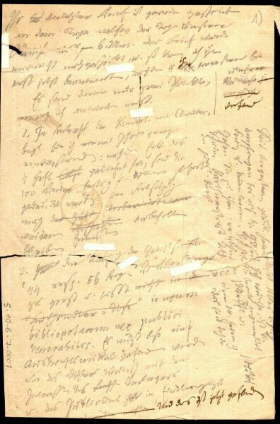 Brief an seinen Verleger, Entwurf.