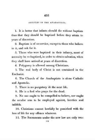 Articles of the Anabaptits