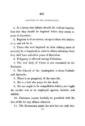 Articles of the Anabaptits