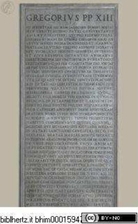 Inschriftentafel: Altarprivileg durch Gregor XIII.