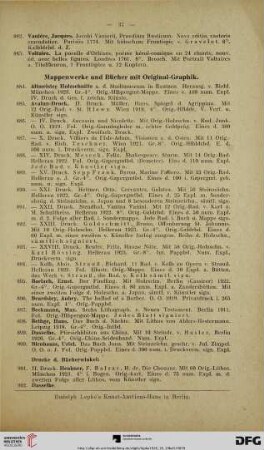 Mappenwerke und Bücher mit Original-Graphik (Nr. 884-1018)