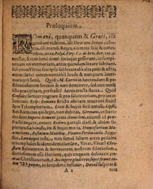 Arcus triumphalis Jesu Triumphatori Opt. Max. ... positus