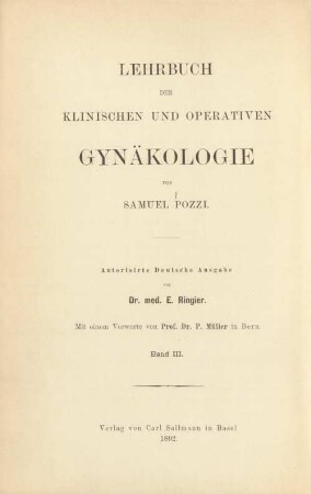 3: Lehrbuch der klinischen und operativen Gynäkologie