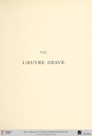 VIII. L'œuvre gravé