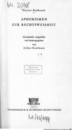 Aphorismen zur Rechtsweisheit