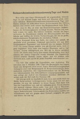 Eintausendneunhunderteinundzwanzig Tage und Nächte