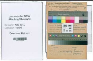Entnazifizierung Heinrich Delschen , geb. 09.11.1906 (Postassistent)