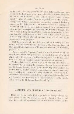 Alliance and promise of independence