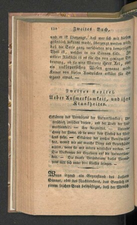 Zweites Kapitel. Ueber Aufmerksamkeit, und ihre Krankheiten.