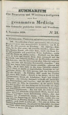 1. November 1838. No 21.